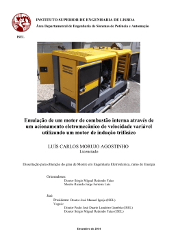 Emula&ccedil;&atilde;o de um motor de combust&atilde;o interna atrav&eacute;s de um