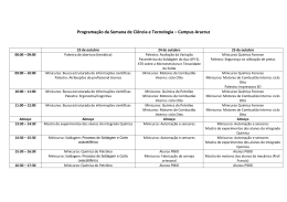 Programa&ccedil;&atilde;o da Semana de Ci&ecirc;ncia e Tecnologia &ndash; Campus Aracruz