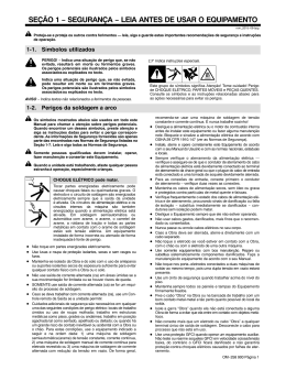 se&ccedil;&atilde;o 1 &minus; seguran&ccedil;a &minus; leia antes de usar o equipamento
