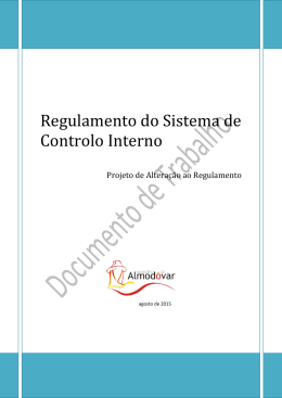 Regulamento do Sistema de Controlo Interno