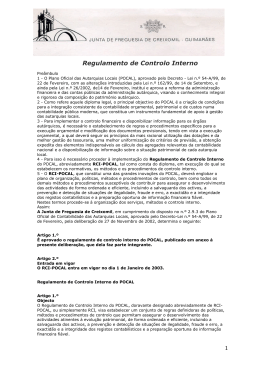 Regulamento de Controlo Interno - Junta de Freguesia de Creixomil