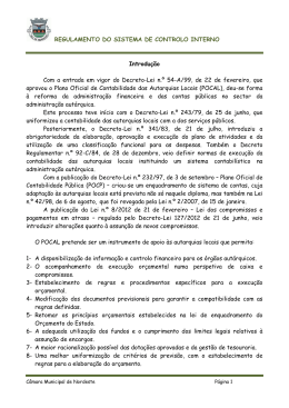 Regulamento do sistema de controlo interno