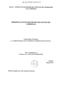 DISSEETAÇÃo DE MESTRADO EM GESTÃO DE EMPRESAS