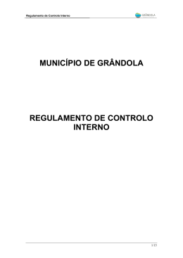 Regulamento Controlo Interno - Câmara Municipal de Grândola