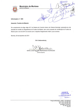 Fundos Maneio - Munic&iacute;pio da Murtosa