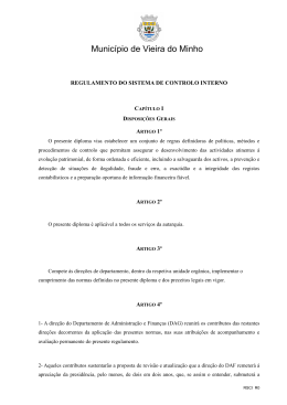 Sistema de Controlo Interno - Câmara Municipal de Vieira do Minho