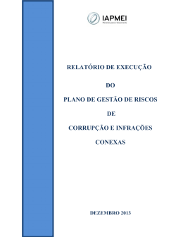Plano de Gest&atilde;o de Riscos de Corrup&ccedil;&atilde;o