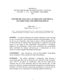 Estudo de uma Liga Alternativa de Prata