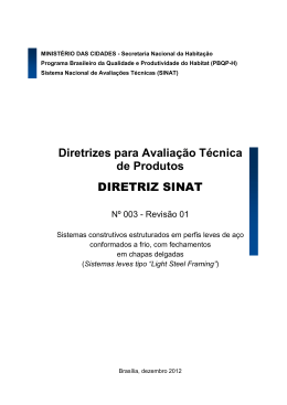 Diretriz SiNAT n&ordm; 003 - Revis&atilde;o 01 - PBQP-H