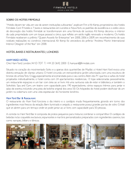 SOBRE OS HOTEIS FIRMDALE &ldquo;Hot&eacute;is devem ter vida, em vez de