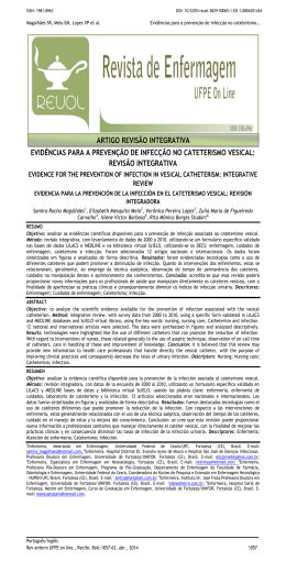 evid&ecirc;ncias para a preven&ccedil;&atilde;o de infec&ccedil;&atilde;o no cateterismo vesical