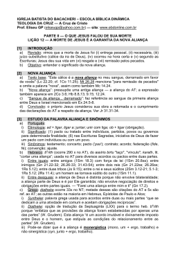 IGREJA BATISTA DO BACACHERI &ndash; ESCOLA B&Iacute;BLICA