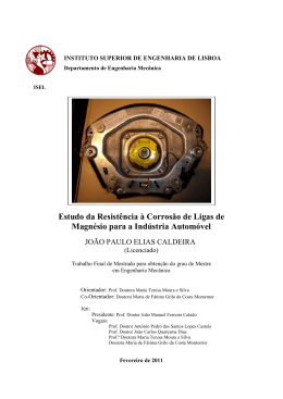 Estudo da Resist&ecirc;ncia &agrave; Corros&atilde;o de Ligas de Magn&eacute;sio para a