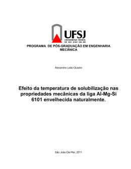Efeito da temperatura de solubilização nas propriedades