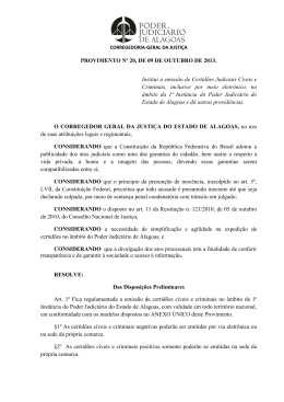 provimento - Tribunal de Justi&ccedil;a do Estado de Alagoas