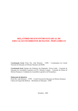 relatório do encontro estadual de educação em direitos humanos