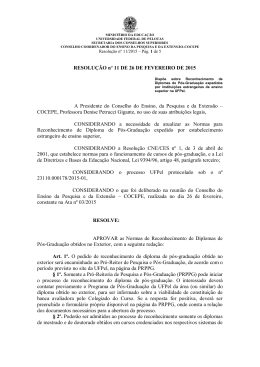Resolu&ccedil;&atilde;o 11 de 2015 Disp&otilde;e sobre as Normas de
