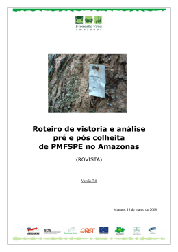 Roteiro de vistoria e an&aacute;lise pr&eacute; e p&oacute;s colheita de PMFSPE no
