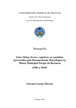 Giovana Garcia Marcon - Curso de Museologia - ICH