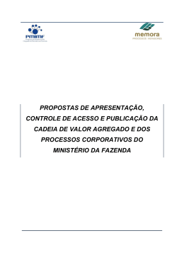 Propostas de Apresenta&ccedil;&atilde;o, Controle de Acesso e Publica&ccedil;&atilde;o
