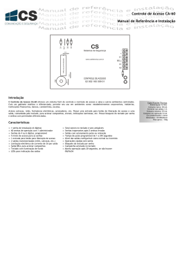 Controle de Acesso CA-60 Manual de Refer&ecirc;ncia e Instala&ccedil;&atilde;o