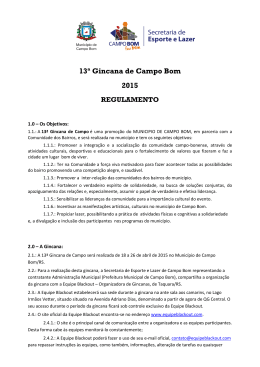 13&ordf; Gincana de Campo Bom 2015 REGULAMENTO