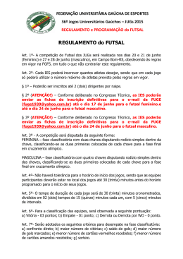 JUGs 2015 - FUTSAL regulamento e programa&ccedil;&atilde;o