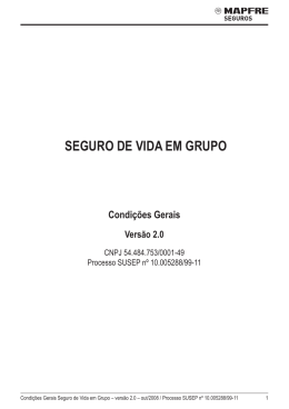 Seguro de Vida em grupo Condi&ccedil;&otilde;es gerais