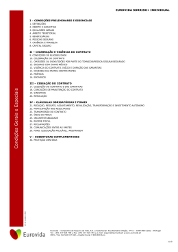 Condi&ccedil;&otilde;es Gerais e Especiais