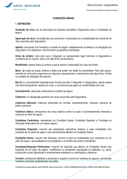 Riscos Diversos - Equipamentos CONDI&Ccedil;&Otilde;ES GERAIS 1