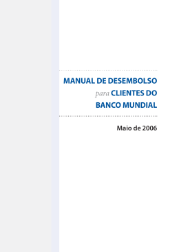 MANUAL DE DESEMBOLSO para CLIENTES DO BANCO MUNDIAL
