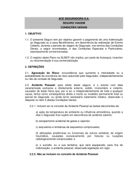 ACE SEGURADORA SA SEGURO VIAGEM CONDI&Ccedil;&Otilde;ES GERAIS 1