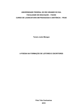 A Poesia na forma&ccedil;&atilde;o de leitores e escritores