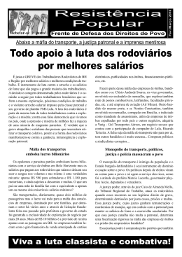Todo apoio à luta dos rodoviários por melhores salários