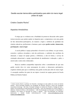 Gest&atilde;o escolar democr&aacute;tico-participativa para al&eacute;m do - Sinpro-DF