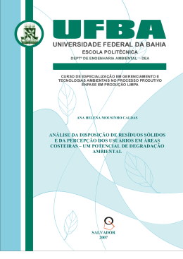 AN&Aacute;LISE DA DISPOSI&Ccedil;&Atilde;O DE RES&Iacute;DUOS