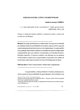 ESQUIZOAN&Aacute;LISE: CL&Iacute;NICA E SUBJETIVIDADE Sandra - FAC-FEA