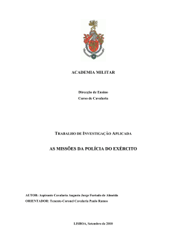 AS MISS&Otilde;ES DA POL&Iacute;CIA DO EX&Eacute;RCITO