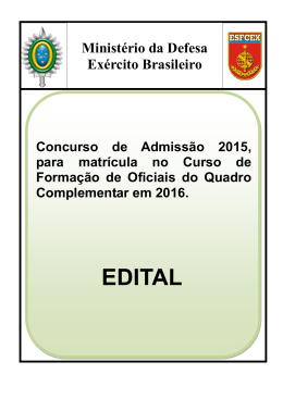 Abertura Edital - Concurso Ex&eacute;rcito/Quadro Complementar