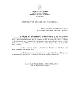 PORTARIA N&ordm; 13 - D LOG, DE 19 DE JULHO DE 2006