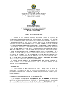 EDITAL DE LEIL&Atilde;O 001/2014 O Comando do 16