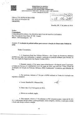Of&iacute;cio n&ordm; 751-IGPM/3SCH/COTER - Pol&iacute;cia Militar de Santa Catarina