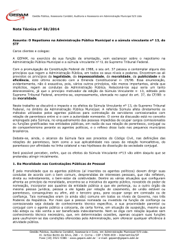 NT 50 - O Nepotismo na Administração Pública Municipal