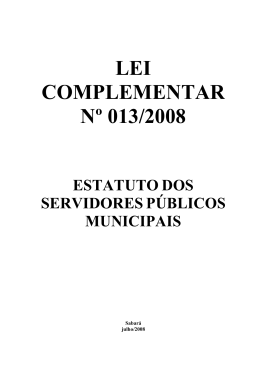 Estatuto dos Servidores Sabar&aacute;/MG