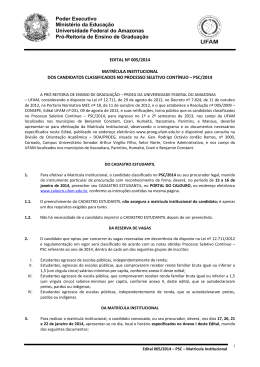 EDITAL DE MATR&Iacute;CULA