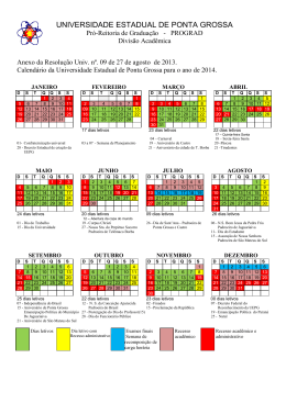 Calendário Geral - Universidade Estadual de Ponta Grossa