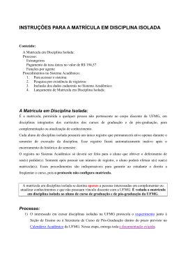 instru&ccedil;&otilde;es para a matr&iacute;cula em disciplina isolada / pdf