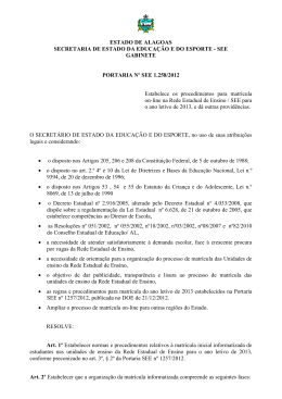 Portaria Matr&iacute;cula Informatizada 2013