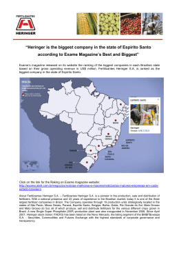 Heringer is the biggest company in the state of Espírito Santo