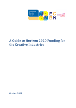 A Guide to Horizon 2020 Funding for the Creative Industries